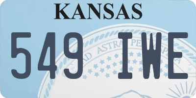 KS license plate 549IWE
