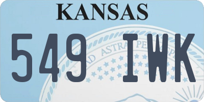 KS license plate 549IWK
