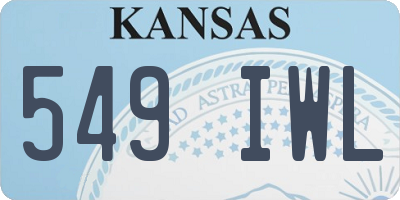 KS license plate 549IWL