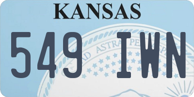 KS license plate 549IWN