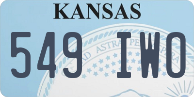 KS license plate 549IWO