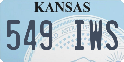 KS license plate 549IWS