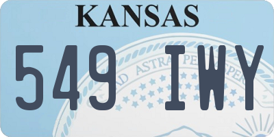 KS license plate 549IWY