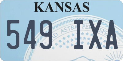 KS license plate 549IXA