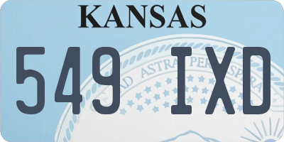 KS license plate 549IXD