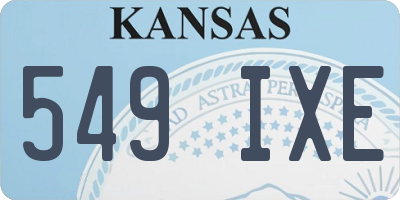 KS license plate 549IXE