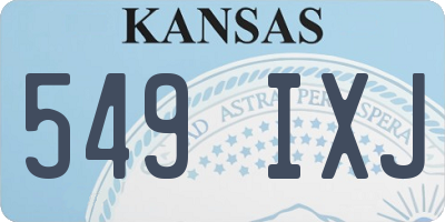 KS license plate 549IXJ