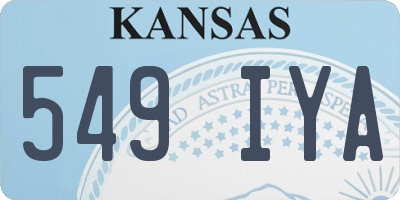 KS license plate 549IYA