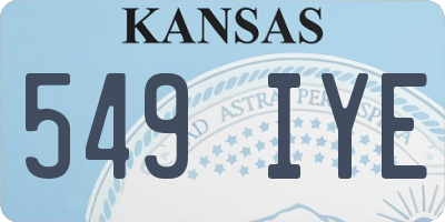 KS license plate 549IYE