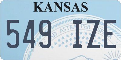 KS license plate 549IZE