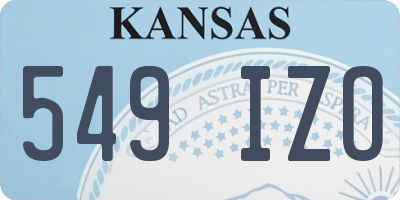 KS license plate 549IZO