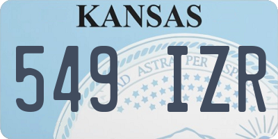 KS license plate 549IZR