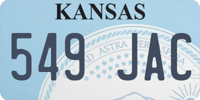 KS license plate 549JAC