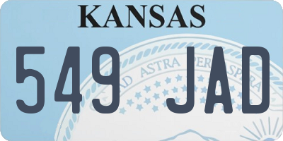 KS license plate 549JAD