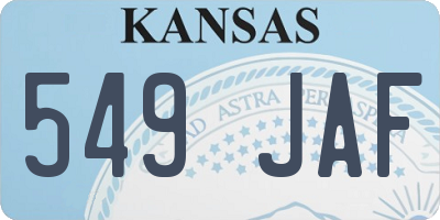 KS license plate 549JAF