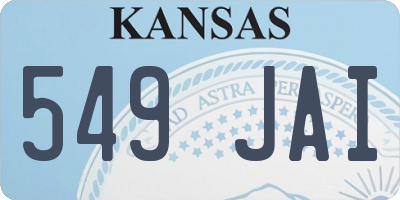 KS license plate 549JAI