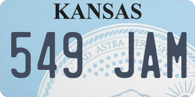 KS license plate 549JAM
