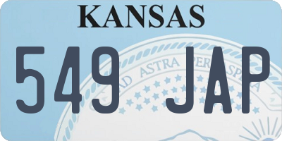 KS license plate 549JAP