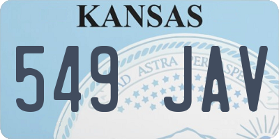 KS license plate 549JAV