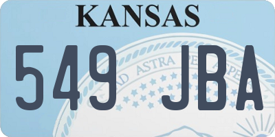 KS license plate 549JBA