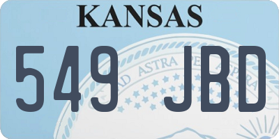 KS license plate 549JBD