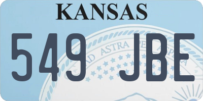KS license plate 549JBE