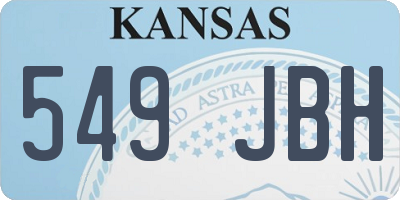 KS license plate 549JBH