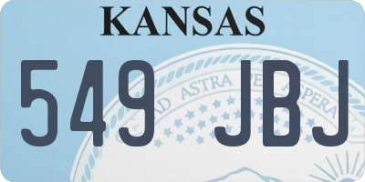 KS license plate 549JBJ