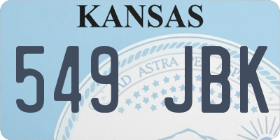 KS license plate 549JBK