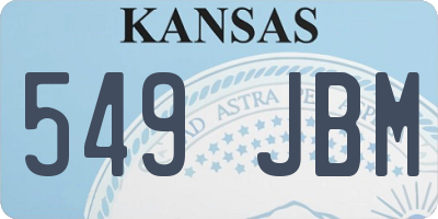 KS license plate 549JBM