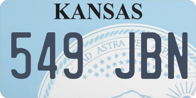 KS license plate 549JBN