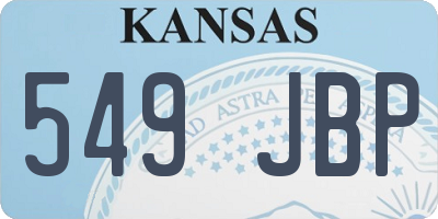 KS license plate 549JBP