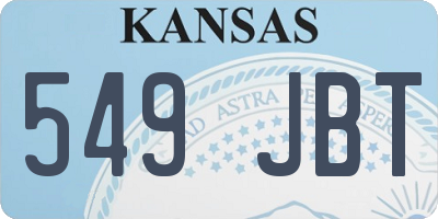 KS license plate 549JBT
