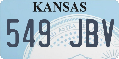 KS license plate 549JBV