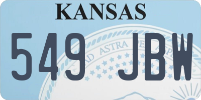 KS license plate 549JBW