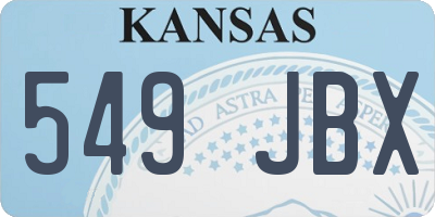 KS license plate 549JBX