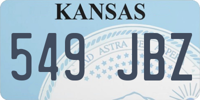 KS license plate 549JBZ