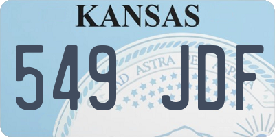 KS license plate 549JDF