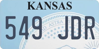 KS license plate 549JDR