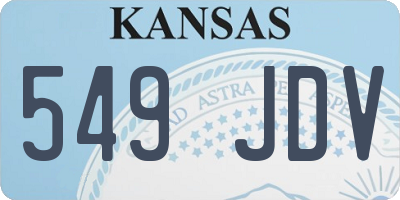 KS license plate 549JDV