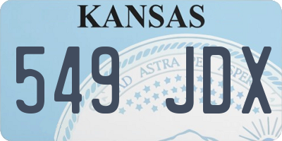 KS license plate 549JDX