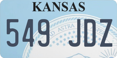 KS license plate 549JDZ