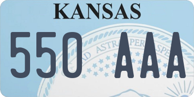 KS license plate 550AAA