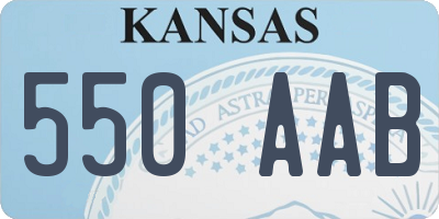 KS license plate 550AAB