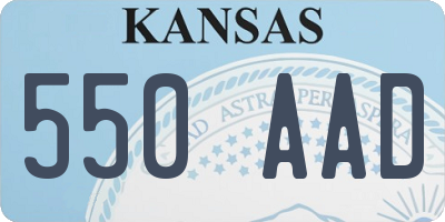 KS license plate 550AAD