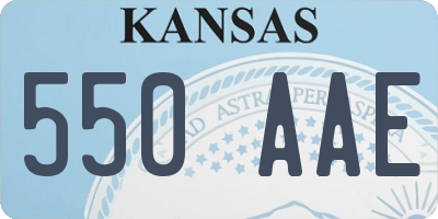 KS license plate 550AAE