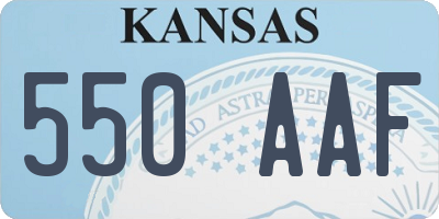 KS license plate 550AAF