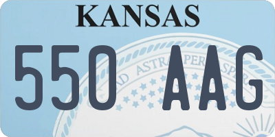 KS license plate 550AAG