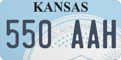 KS license plate 550AAH