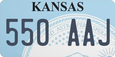 KS license plate 550AAJ